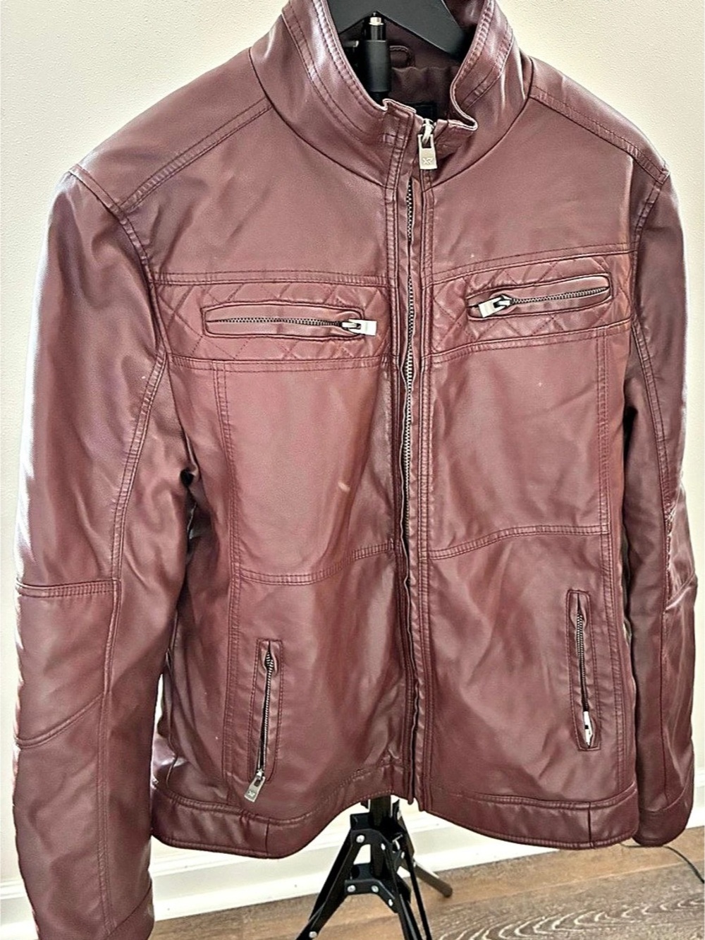Rafaella Faux Leather Moto Jacket in Purple